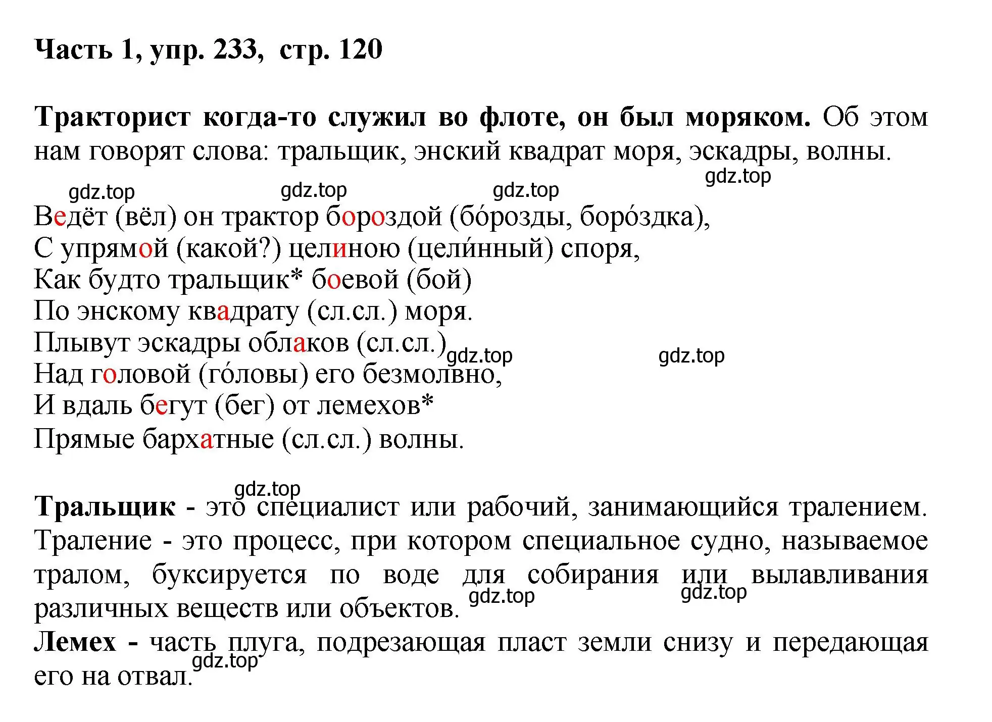Решение номер 233 (страница 120) гдз по русскому языку 6 класс Баранов, Ладыженская, учебник 1 часть