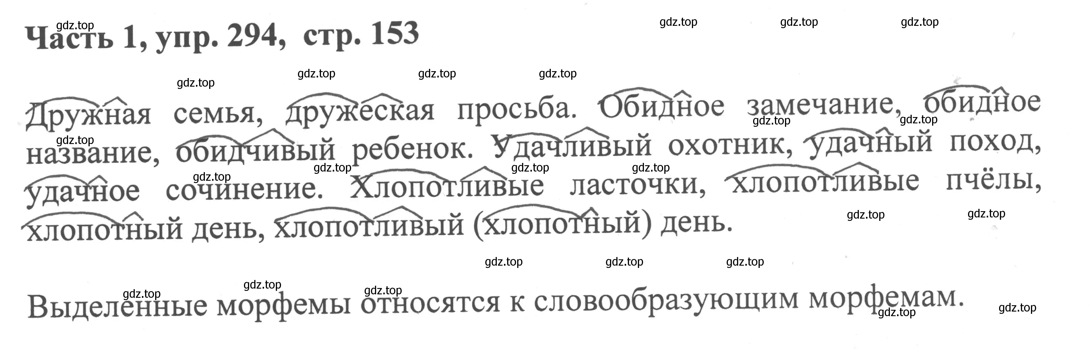Решение номер 294 (страница 153) гдз по русскому языку 6 класс Баранов, Ладыженская, учебник 1 часть
