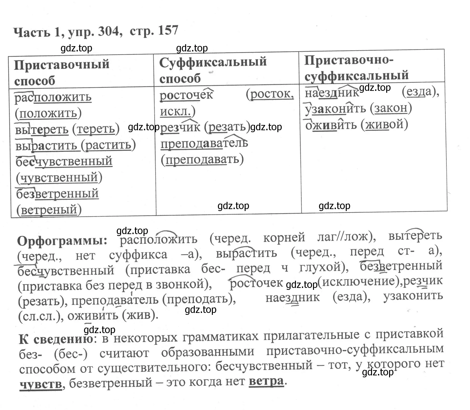 Решение номер 304 (страница 157) гдз по русскому языку 6 класс Баранов, Ладыженская, учебник 1 часть