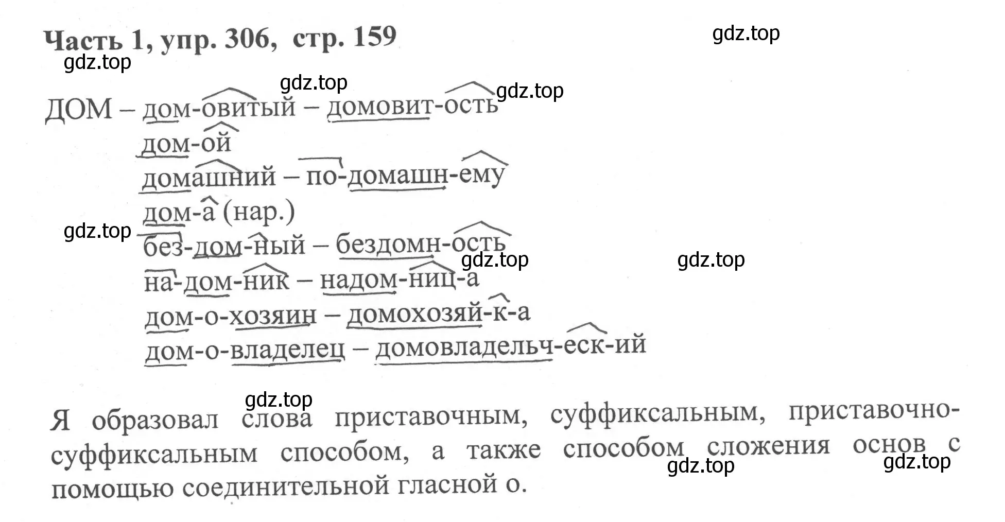 Решение номер 306 (страница 159) гдз по русскому языку 6 класс Баранов, Ладыженская, учебник 1 часть