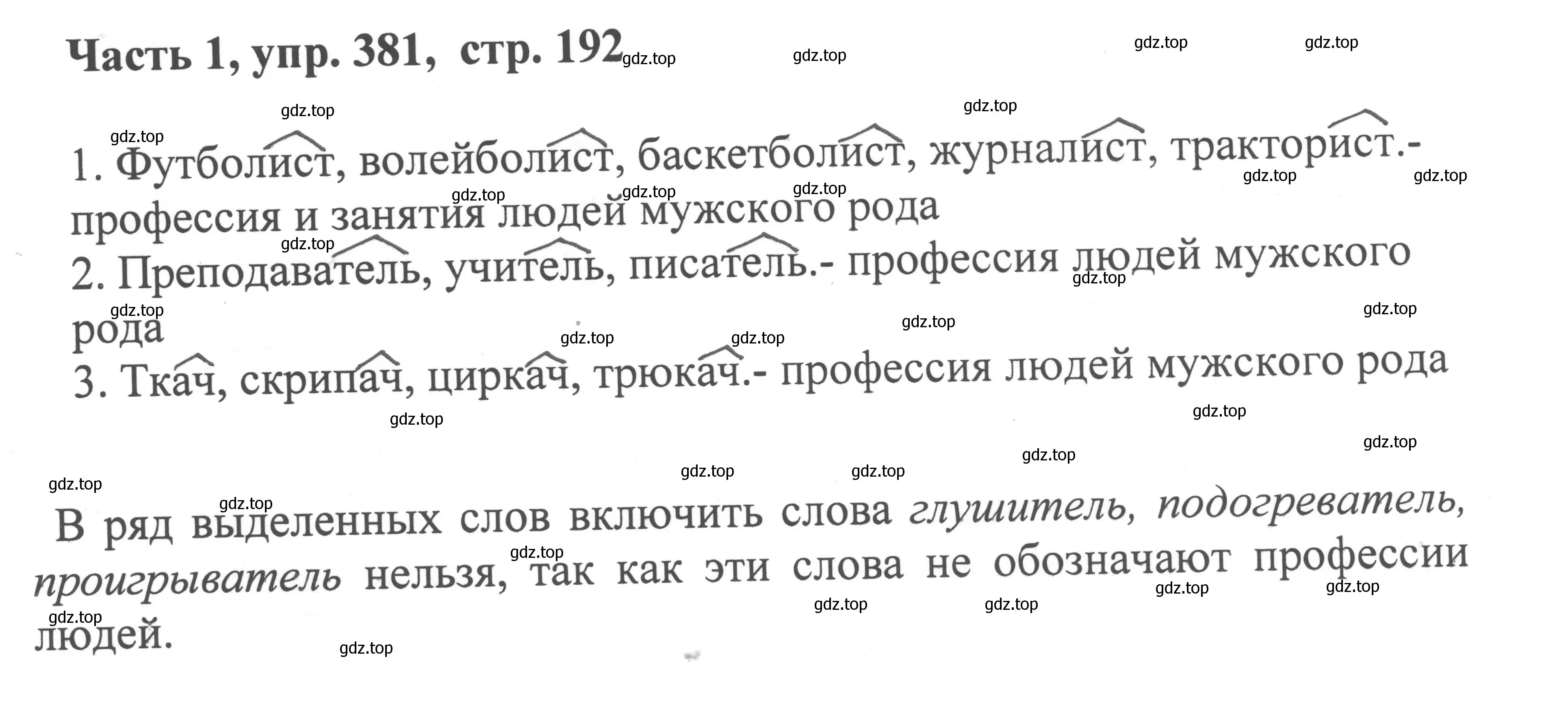 Решение номер 381 (страница 192) гдз по русскому языку 6 класс Баранов, Ладыженская, учебник 1 часть