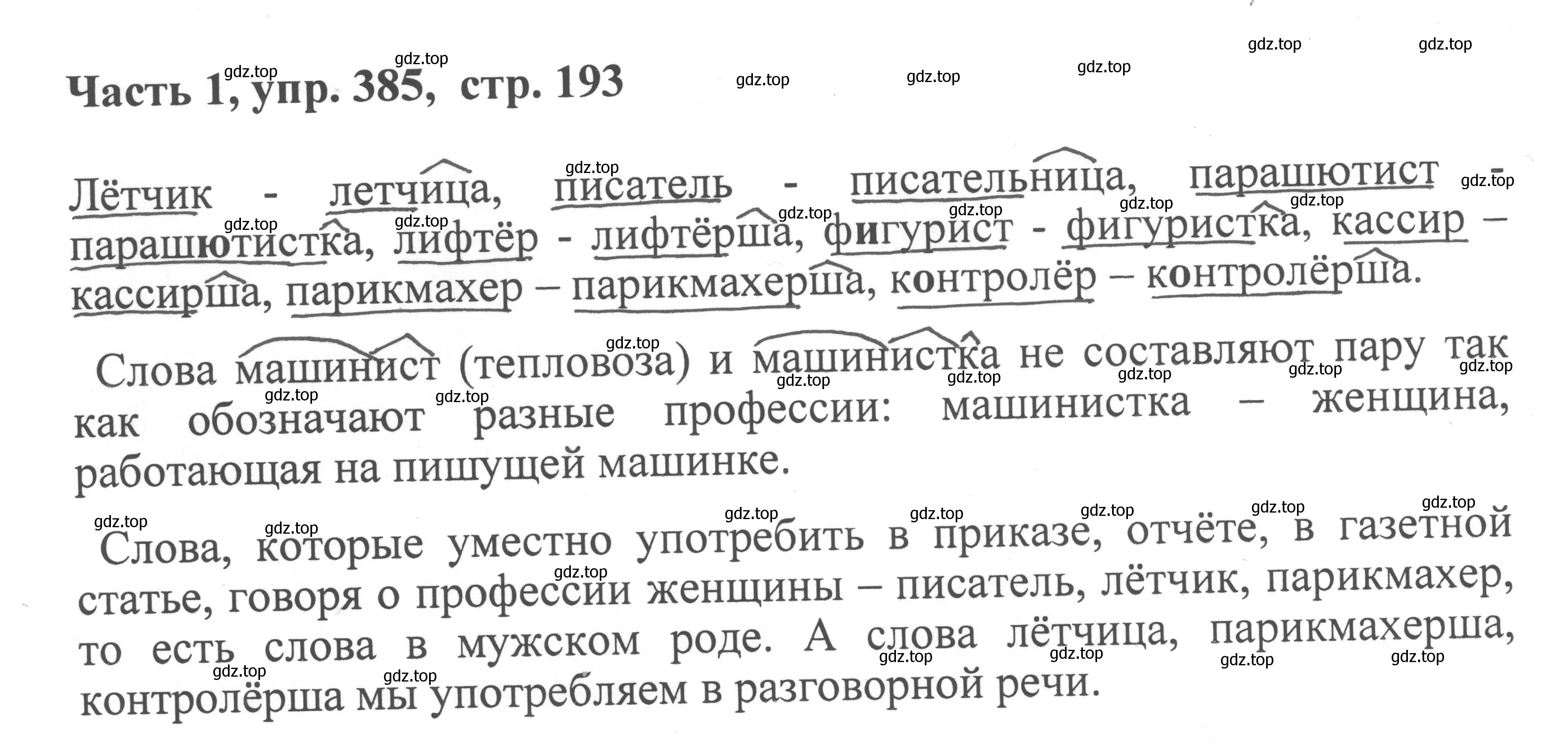 Решение номер 385 (страница 193) гдз по русскому языку 6 класс Баранов, Ладыженская, учебник 1 часть