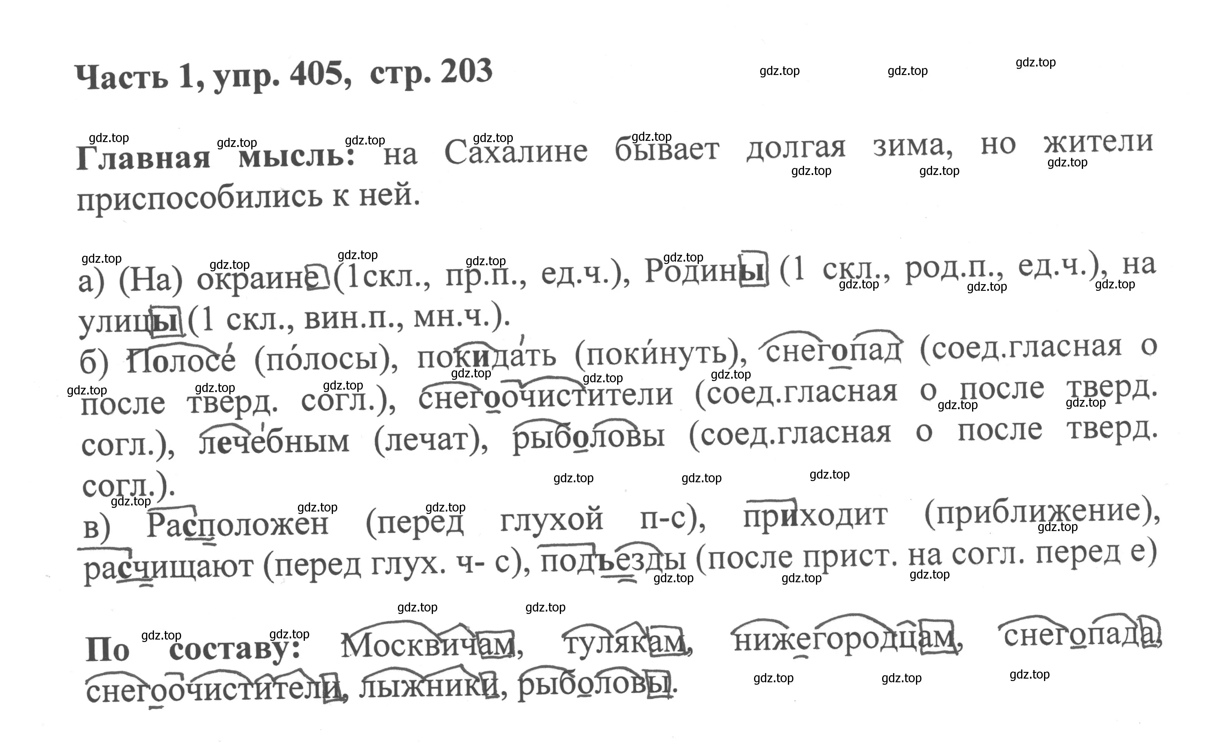 Решение номер 405 (страница 203) гдз по русскому языку 6 класс Баранов, Ладыженская, учебник 1 часть