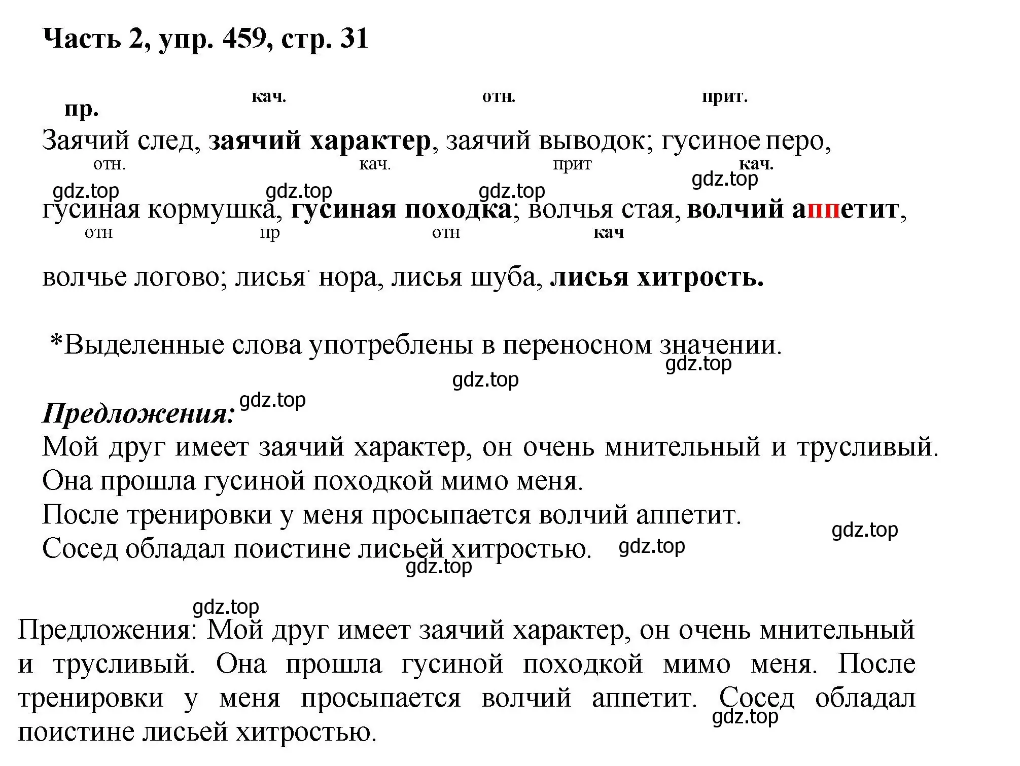 Решение номер 459 (страница 31) гдз по русскому языку 6 класс Баранов, Ладыженская, учебник 2 часть