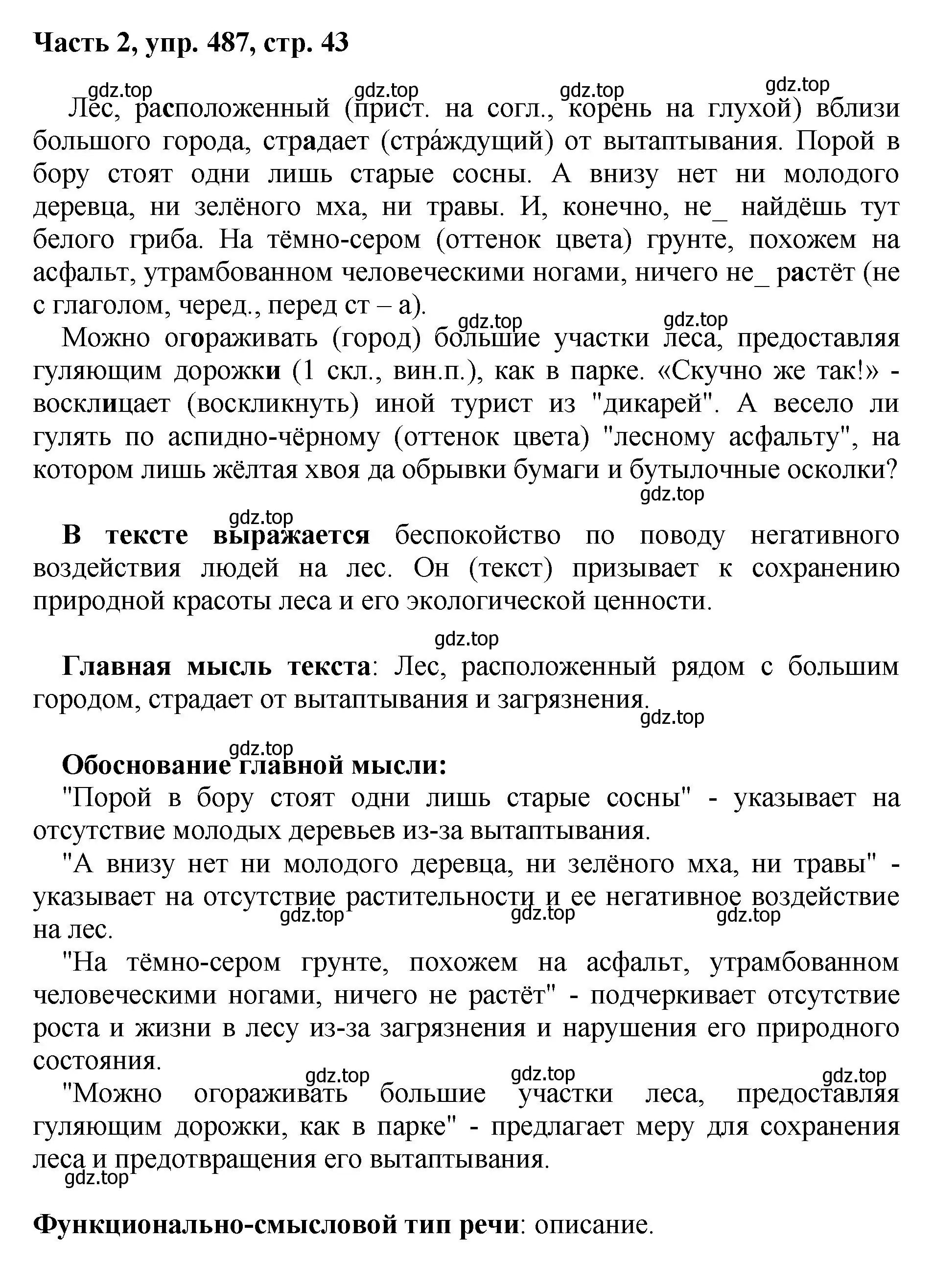 Решение номер 487 (страница 43) гдз по русскому языку 6 класс Баранов, Ладыженская, учебник 2 часть