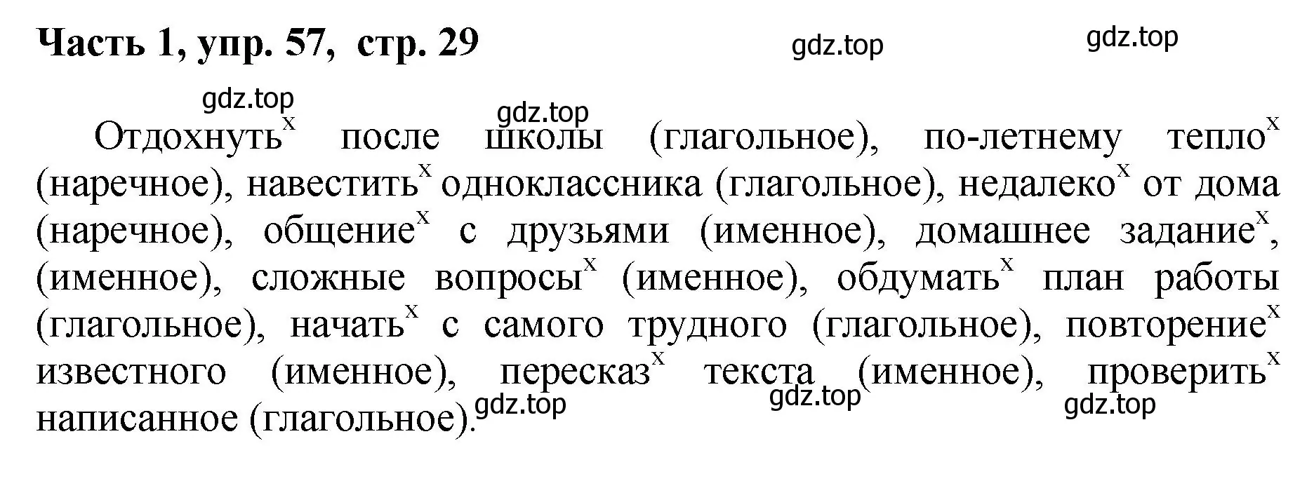 Решение номер 57 (страница 29) гдз по русскому языку 6 класс Баранов, Ладыженская, учебник 1 часть