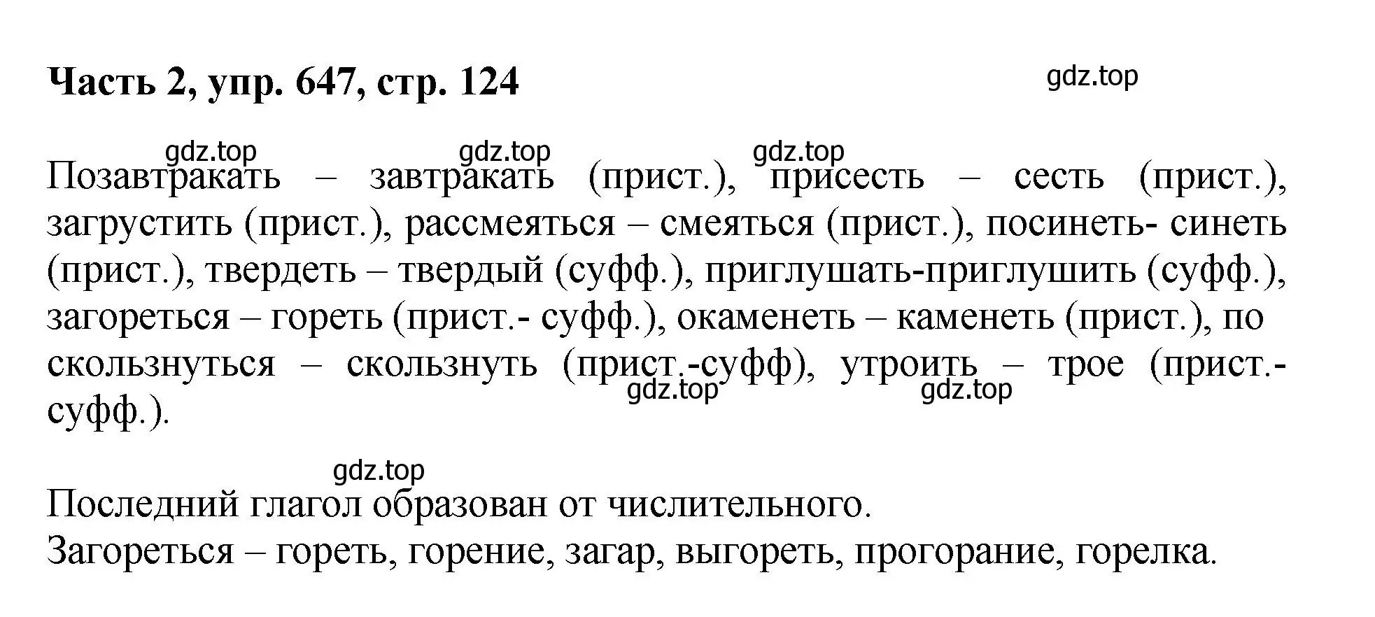 Решение номер 647 (страница 124) гдз по русскому языку 6 класс Баранов, Ладыженская, учебник 2 часть