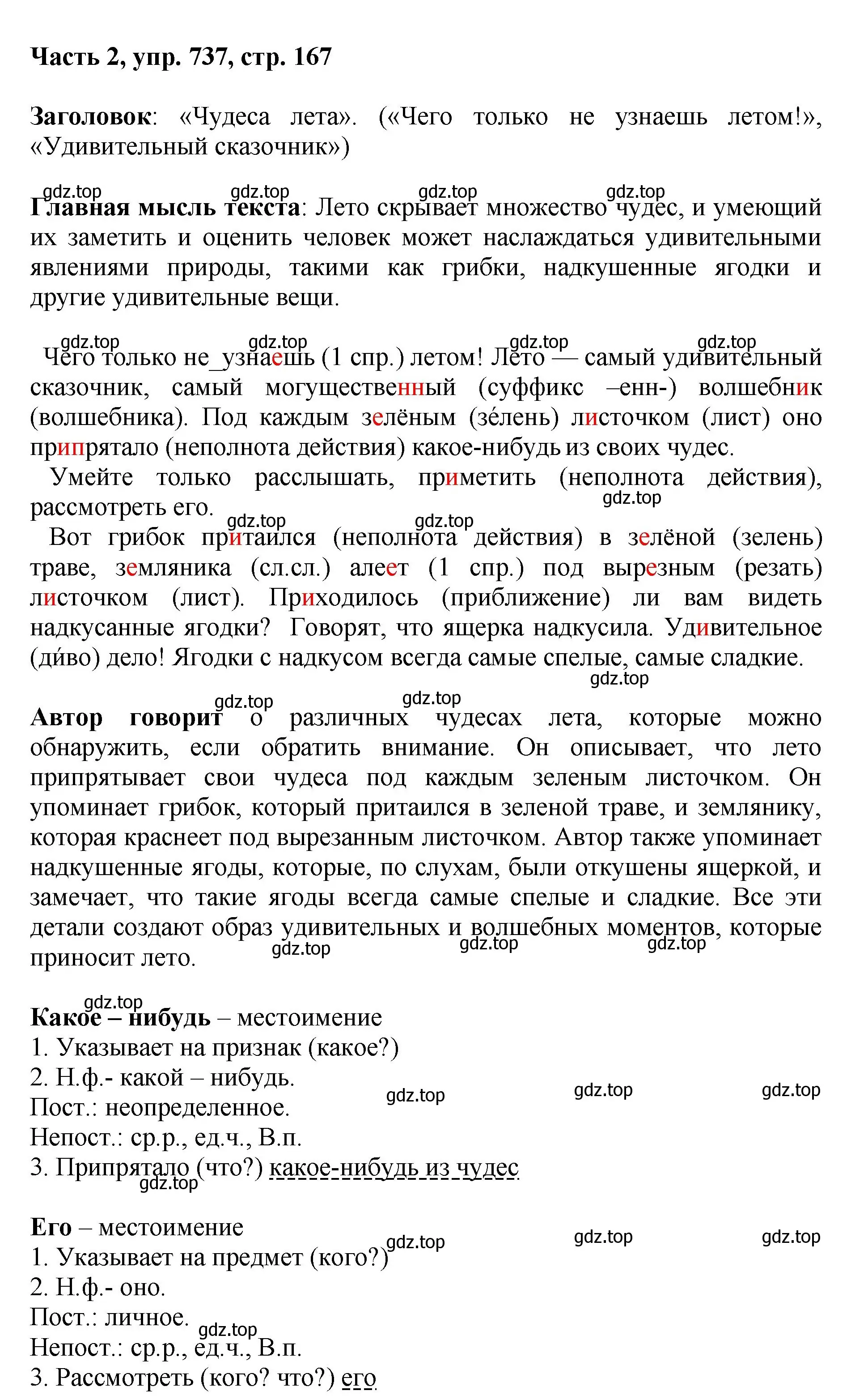 Решение номер 737 (страница 167) гдз по русскому языку 6 класс Баранов, Ладыженская, учебник 2 часть