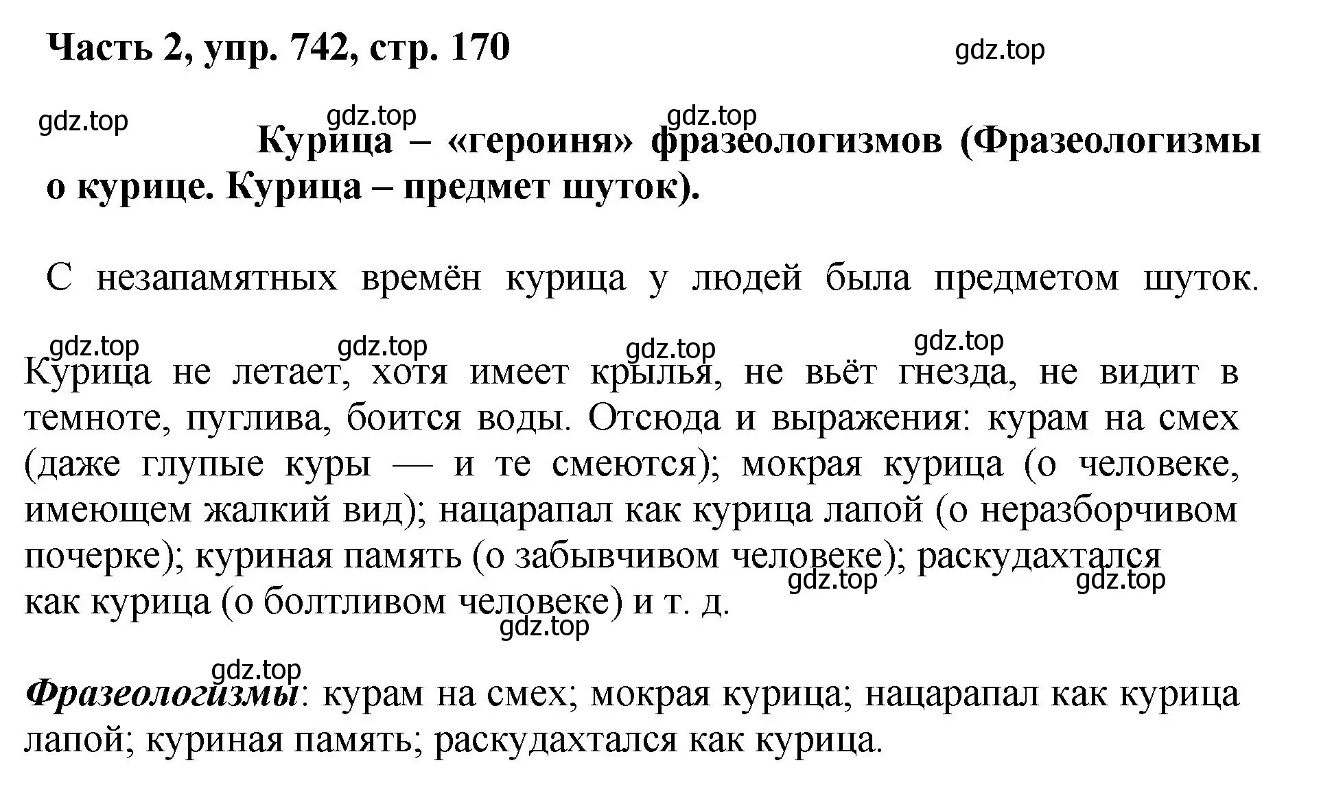 Решение номер 742 (страница 170) гдз по русскому языку 6 класс Баранов, Ладыженская, учебник 2 часть