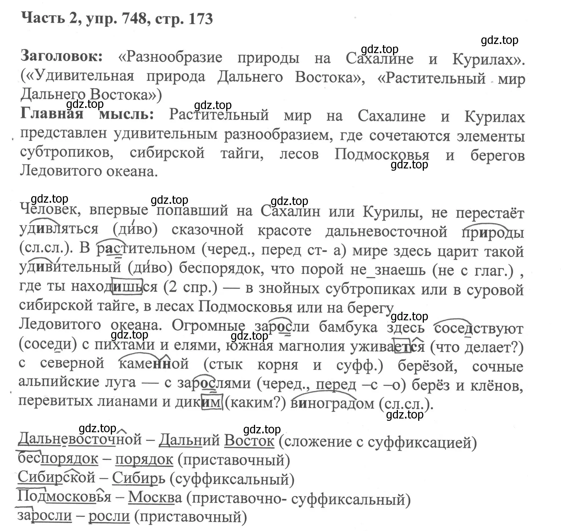 Решение номер 748 (страница 173) гдз по русскому языку 6 класс Баранов, Ладыженская, учебник 2 часть