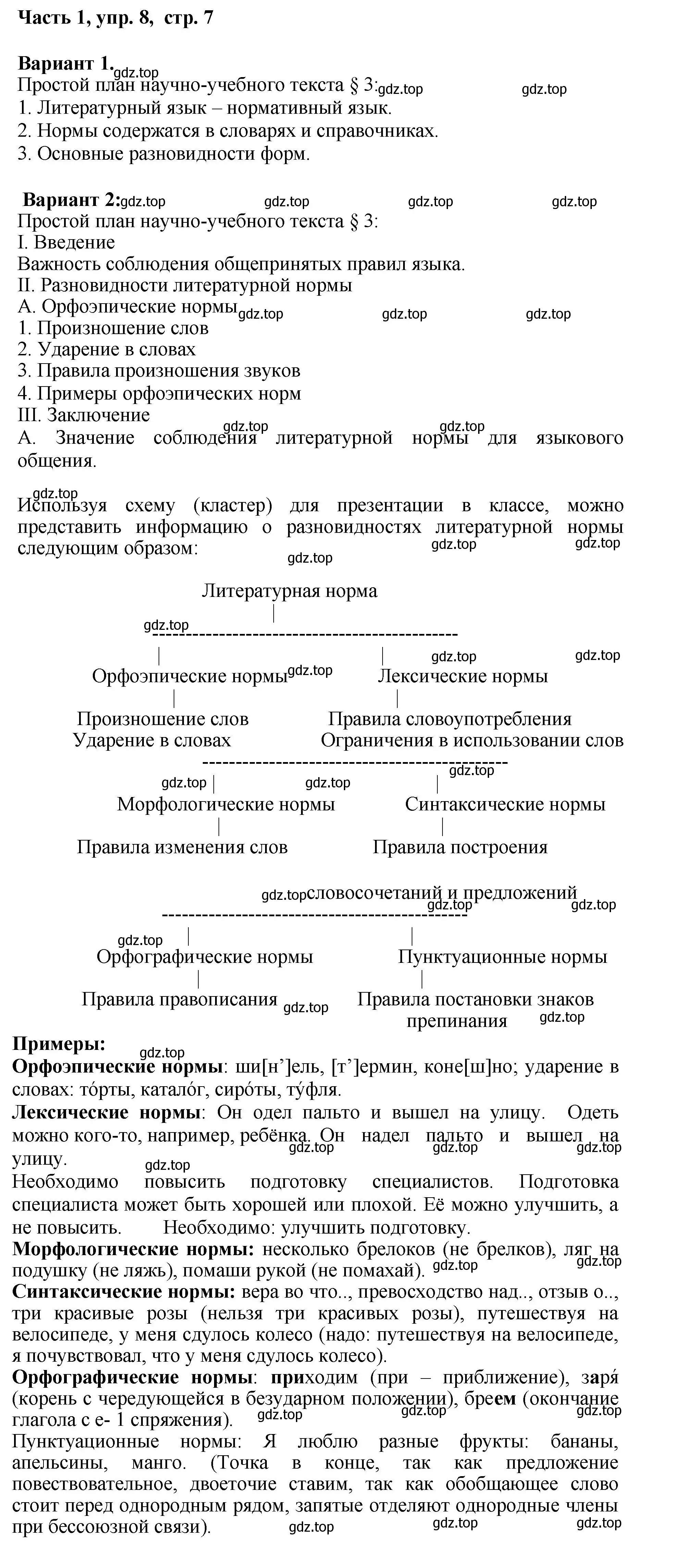 Решение номер 8 (страница 7) гдз по русскому языку 6 класс Баранов, Ладыженская, учебник 1 часть