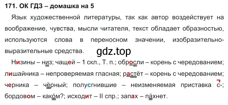 Решение 2. номер 171 (страница 92) гдз по русскому языку 6 класс Баранов, Ладыженская, учебник 1 часть