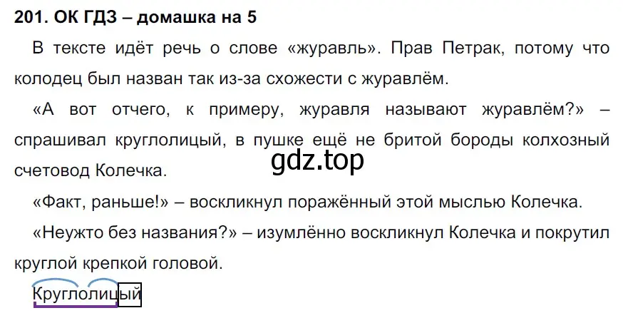 Решение 2. номер 201 (страница 106) гдз по русскому языку 6 класс Баранов, Ладыженская, учебник 1 часть