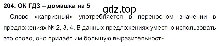 Решение 2. номер 204 (страница 107) гдз по русскому языку 6 класс Баранов, Ладыженская, учебник 1 часть