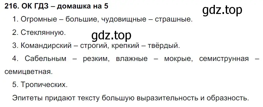 Решение 2. номер 216 (страница 111) гдз по русскому языку 6 класс Баранов, Ладыженская, учебник 1 часть