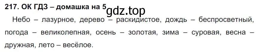 Решение 2. номер 217 (страница 112) гдз по русскому языку 6 класс Баранов, Ладыженская, учебник 1 часть