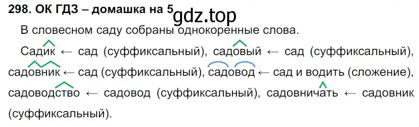 Решение 2. номер 298 (страница 156) гдз по русскому языку 6 класс Баранов, Ладыженская, учебник 1 часть