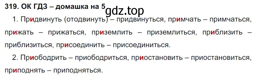 Решение 2. номер 319 (страница 166) гдз по русскому языку 6 класс Баранов, Ладыженская, учебник 1 часть