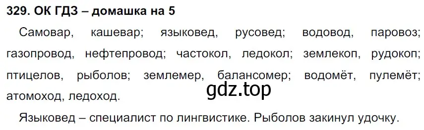 Решение 2. номер 329 (страница 171) гдз по русскому языку 6 класс Баранов, Ладыженская, учебник 1 часть