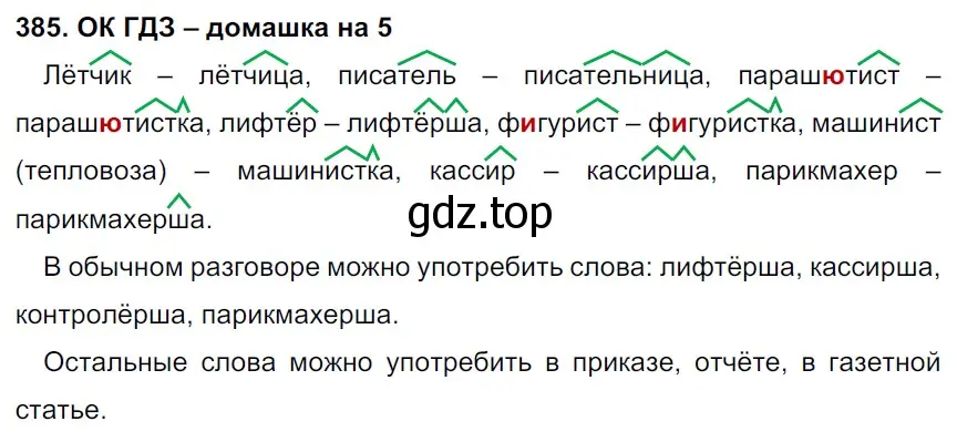 Решение 2. номер 385 (страница 193) гдз по русскому языку 6 класс Баранов, Ладыженская, учебник 1 часть