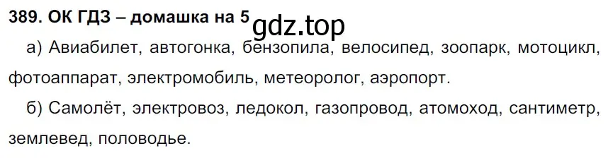 Решение 2. номер 389 (страница 194) гдз по русскому языку 6 класс Баранов, Ладыженская, учебник 1 часть