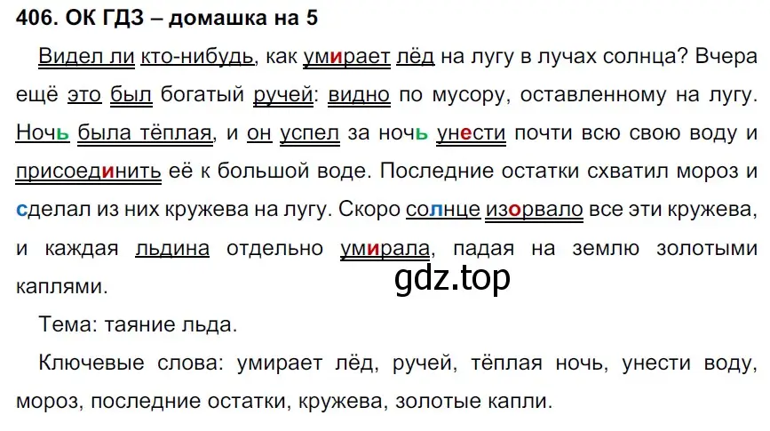 Решение 2. номер 406 (страница 204) гдз по русскому языку 6 класс Баранов, Ладыженская, учебник 1 часть