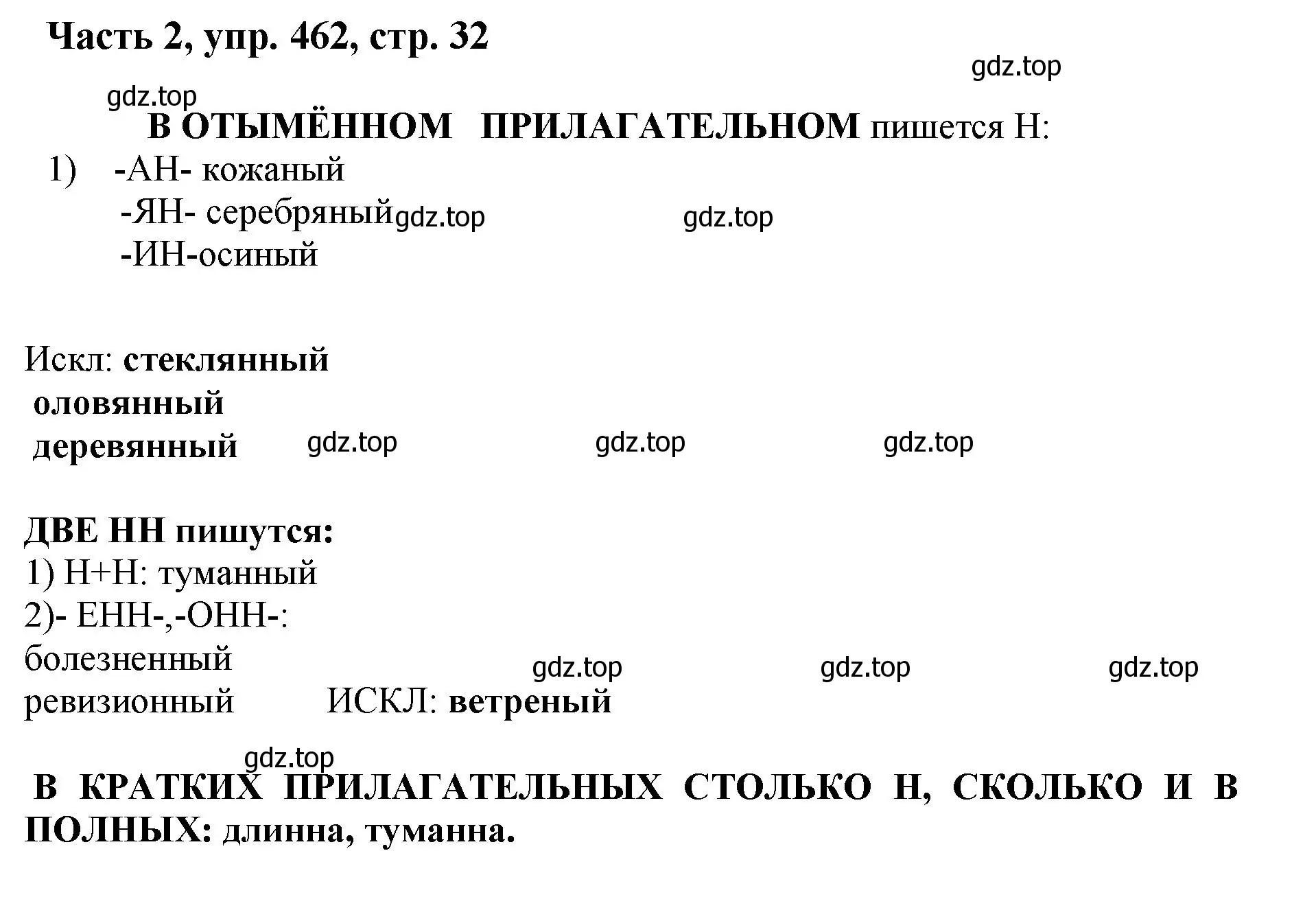 Решение 2. номер 462 (страница 32) гдз по русскому языку 6 класс Баранов, Ладыженская, учебник 2 часть