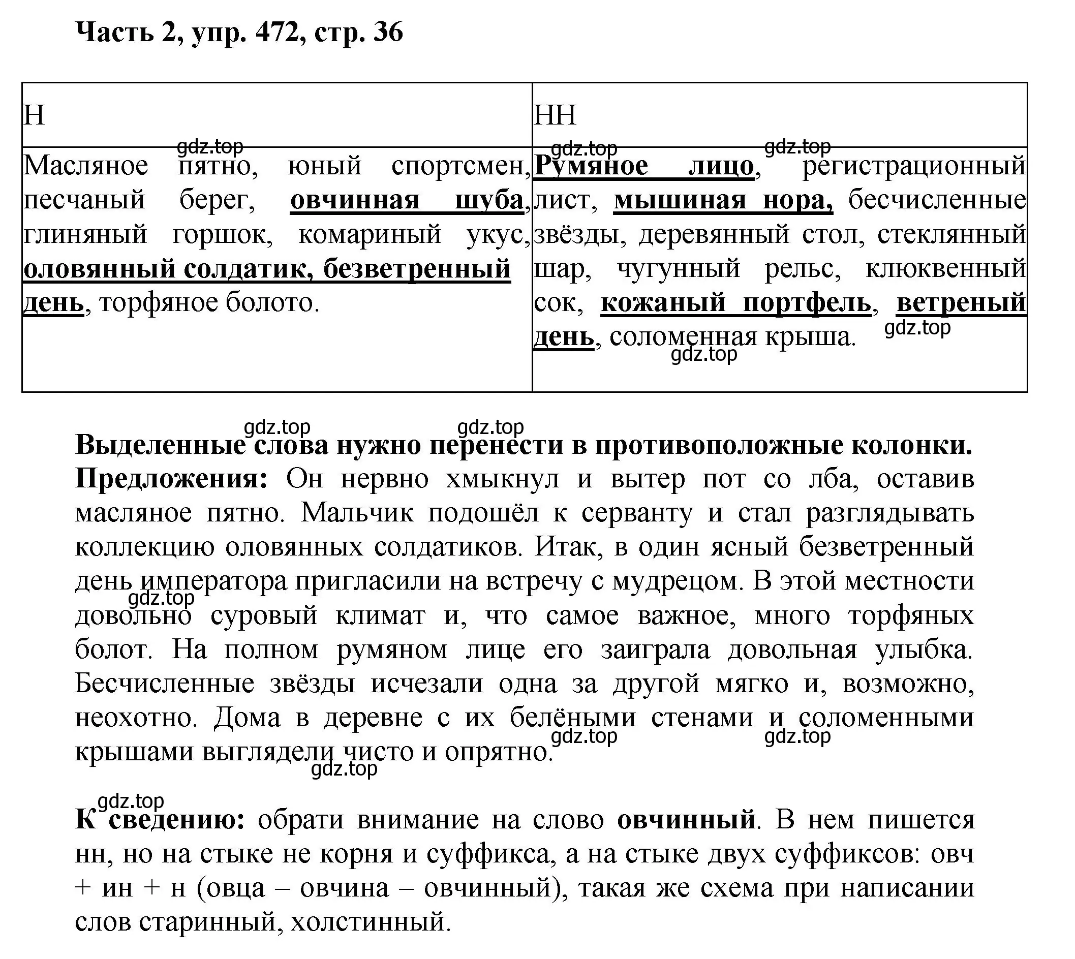 Решение 2. номер 472 (страница 36) гдз по русскому языку 6 класс Баранов, Ладыженская, учебник 2 часть