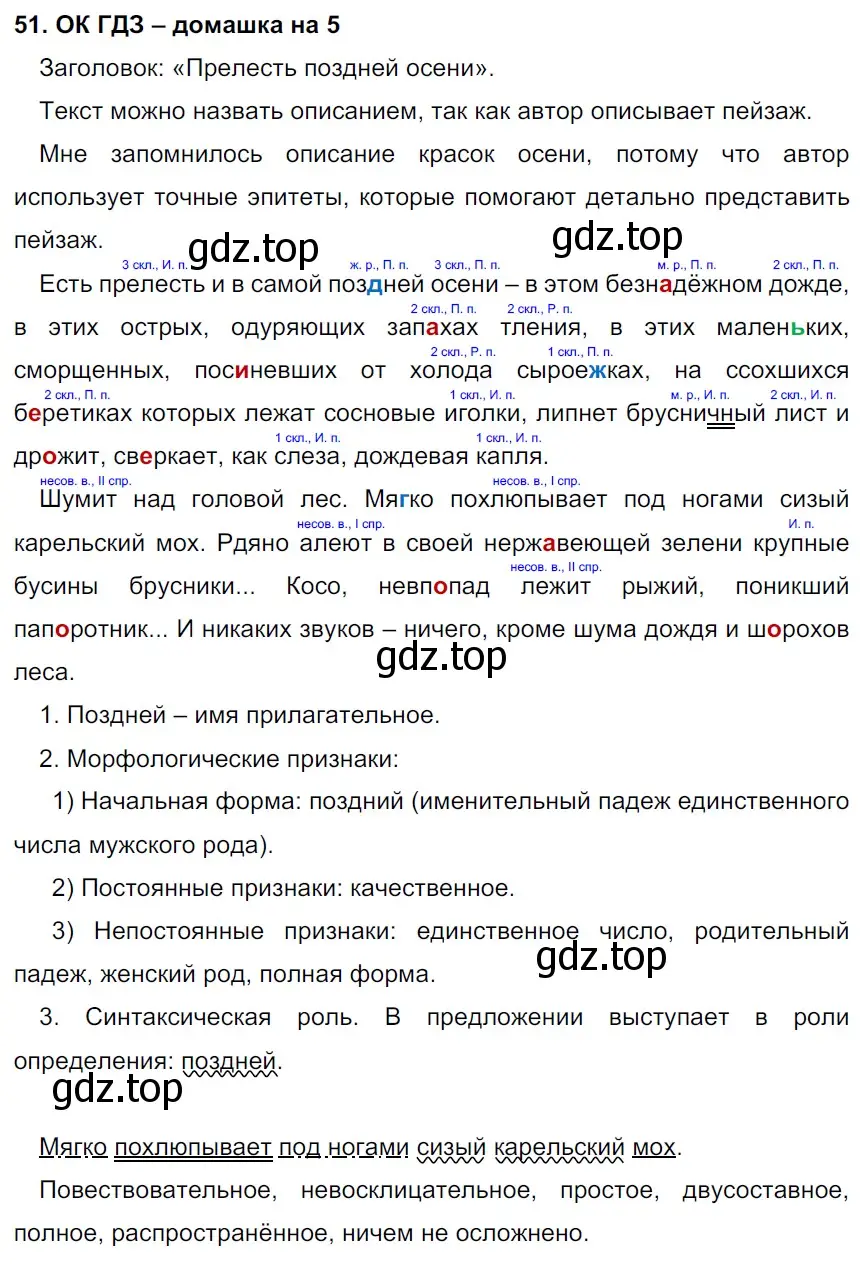 Решение 2. номер 51 (страница 26) гдз по русскому языку 6 класс Баранов, Ладыженская, учебник 1 часть