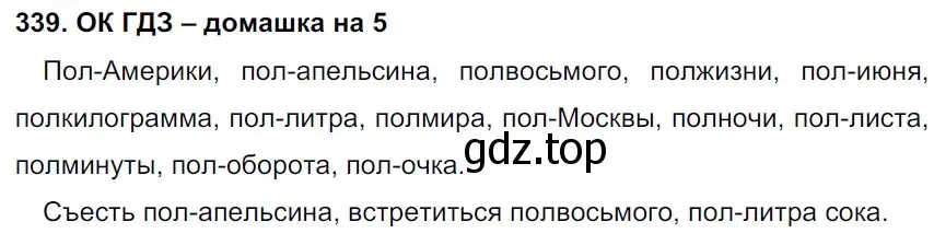 Решение 3. номер 339 (страница 175) гдз по русскому языку 6 класс Баранов, Ладыженская, учебник 1 часть