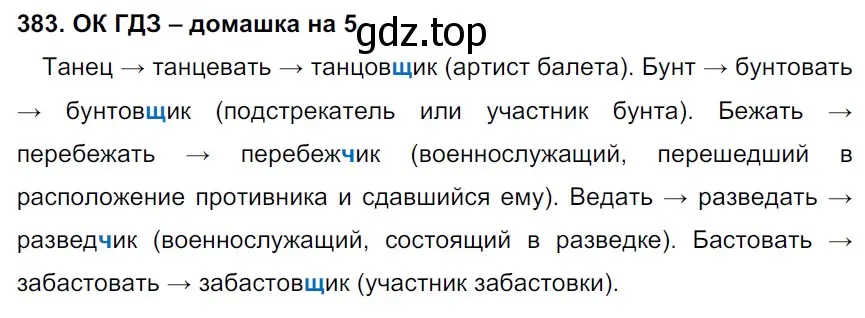 Решение 3. номер 383 (страница 193) гдз по русскому языку 6 класс Баранов, Ладыженская, учебник 1 часть