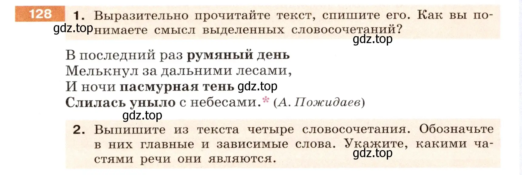 Условие номер 128 (страница 54) гдз по русскому языку 6 класс Разумовская, Львова, учебник 1 часть