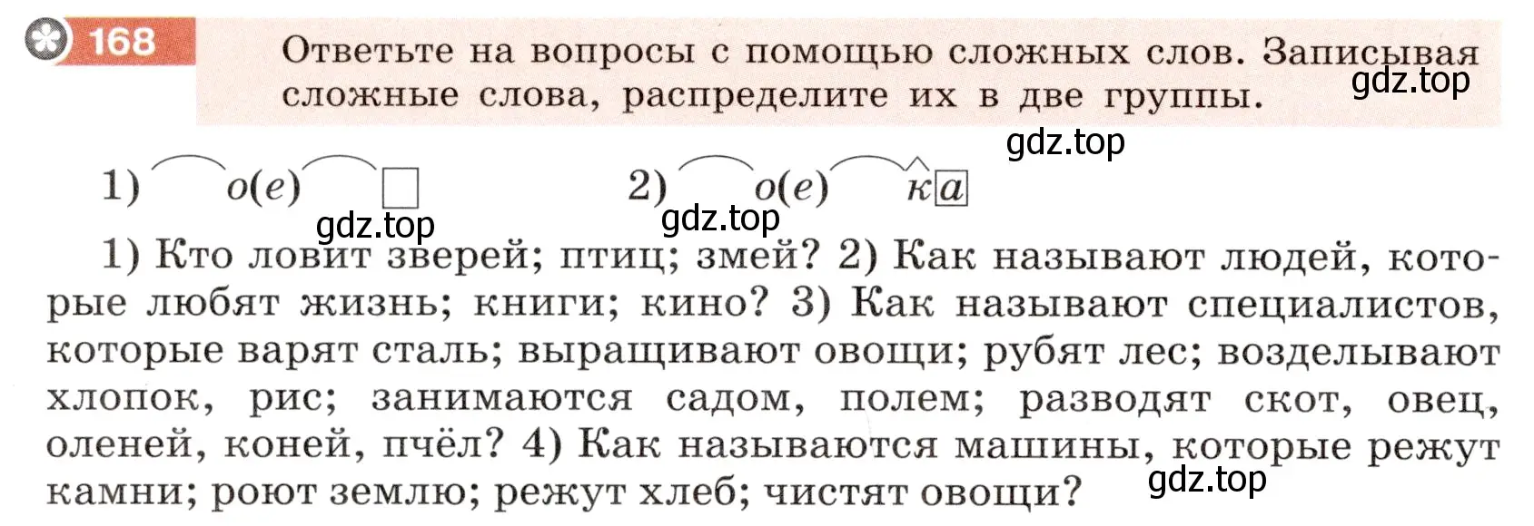Условие номер 168 (страница 66) гдз по русскому языку 6 класс Разумовская, Львова, учебник 1 часть