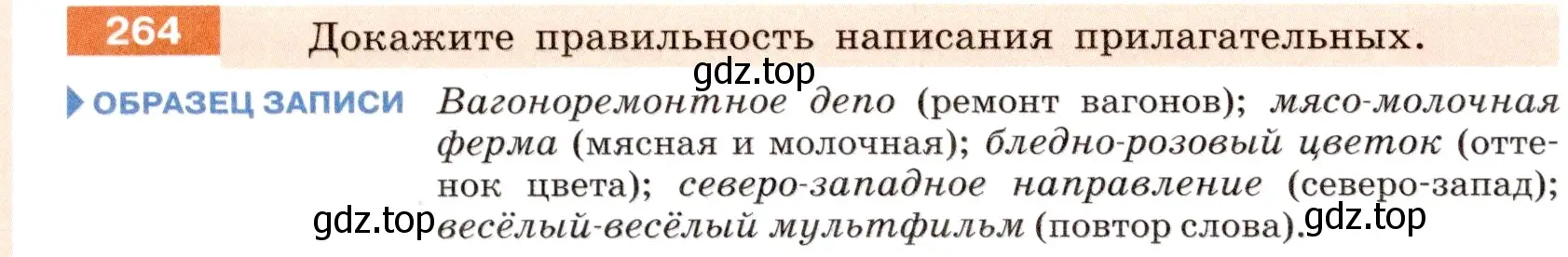 Условие номер 264 (страница 98) гдз по русскому языку 6 класс Разумовская, Львова, учебник 1 часть