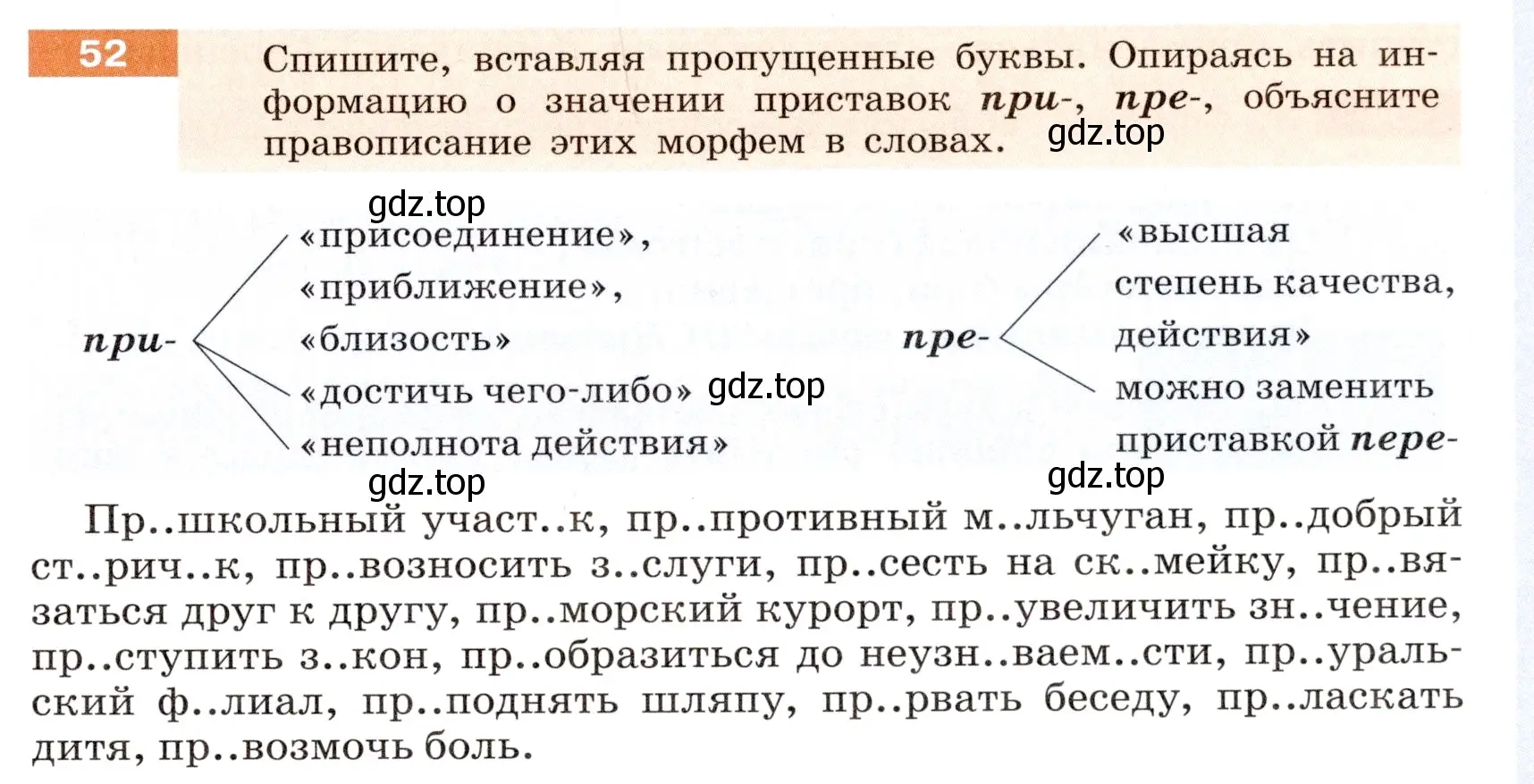 Условие номер 52 (страница 23) гдз по русскому языку 6 класс Разумовская, Львова, учебник 1 часть