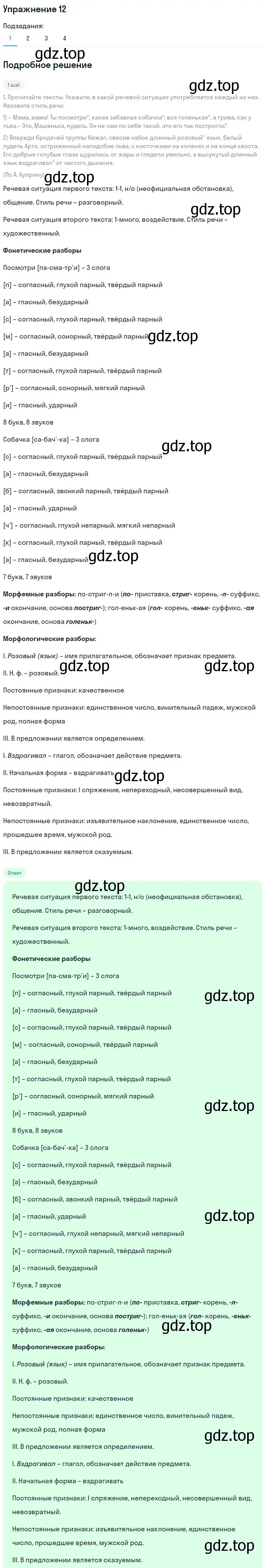 Решение номер 12 (страница 10) гдз по русскому языку 6 класс Разумовская, Львова, учебник 1 часть