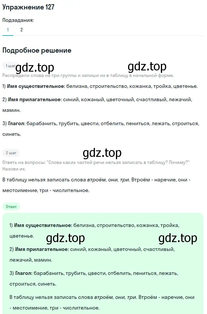 Решение номер 127 (страница 53) гдз по русскому языку 6 класс Разумовская, Львова, учебник 1 часть