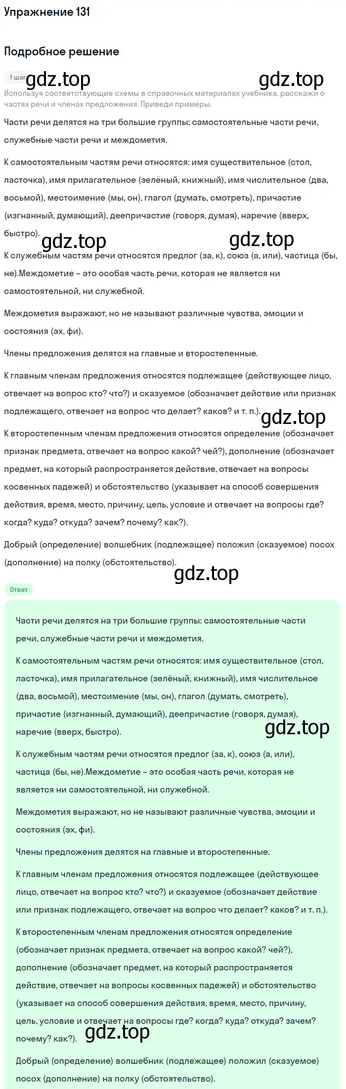 Решение номер 131 (страница 55) гдз по русскому языку 6 класс Разумовская, Львова, учебник 1 часть