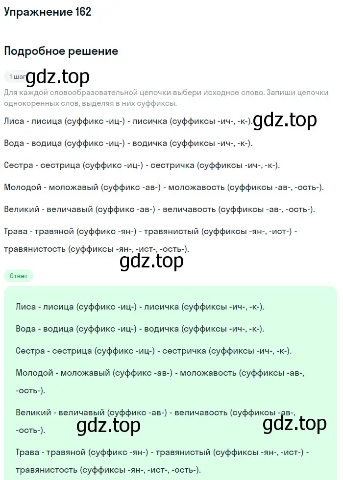Решение номер 162 (страница 63) гдз по русскому языку 6 класс Разумовская, Львова, учебник 1 часть