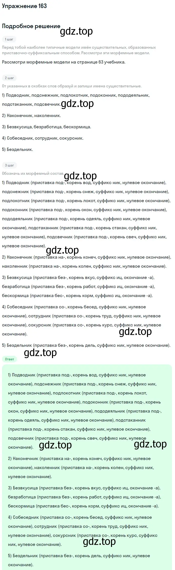 Решение номер 163 (страница 63) гдз по русскому языку 6 класс Разумовская, Львова, учебник 1 часть