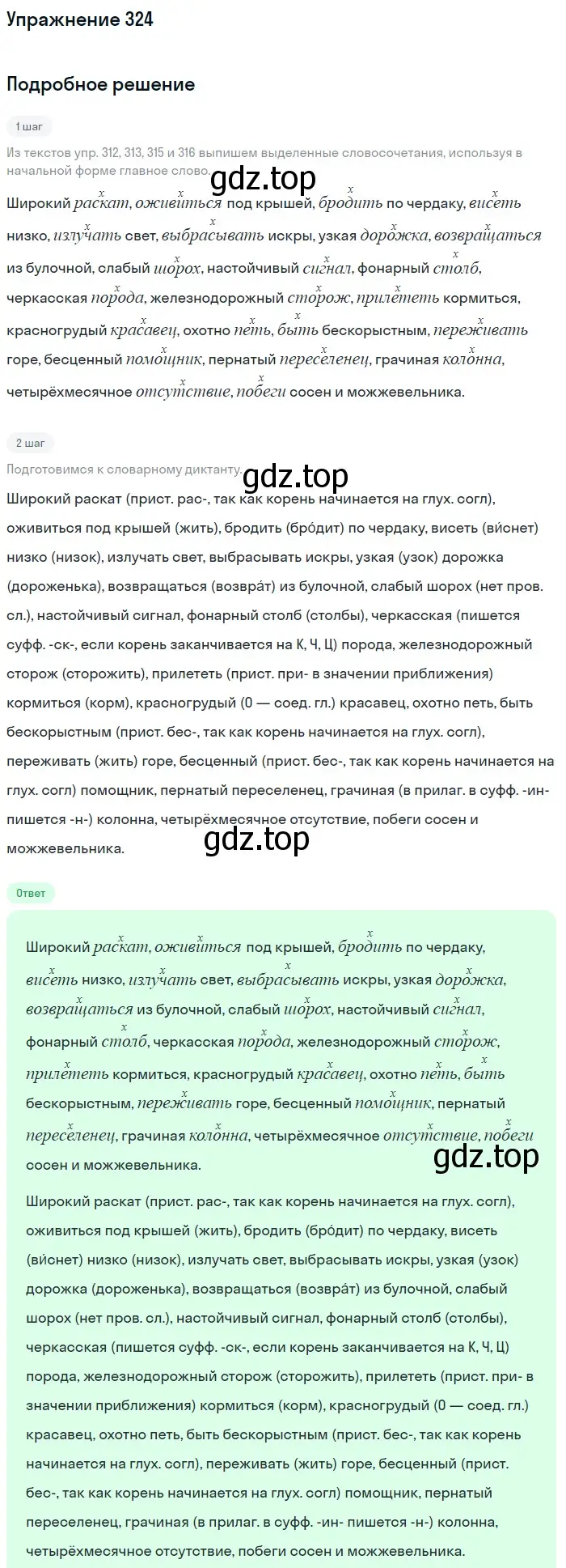 Решение номер 324 (страница 119) гдз по русскому языку 6 класс Разумовская, Львова, учебник 1 часть