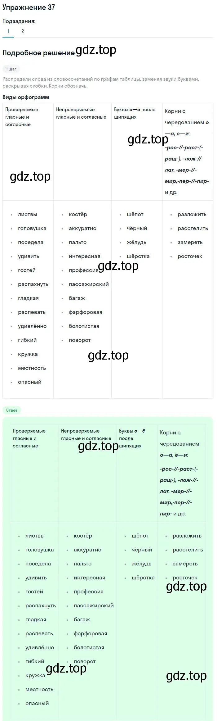 Решение номер 37 (страница 19) гдз по русскому языку 6 класс Разумовская, Львова, учебник 1 часть