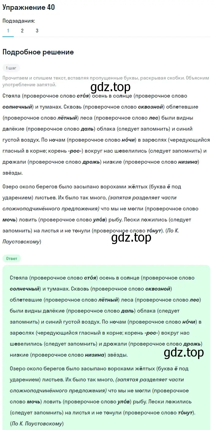 Решение номер 40 (страница 20) гдз по русскому языку 6 класс Разумовская, Львова, учебник 1 часть