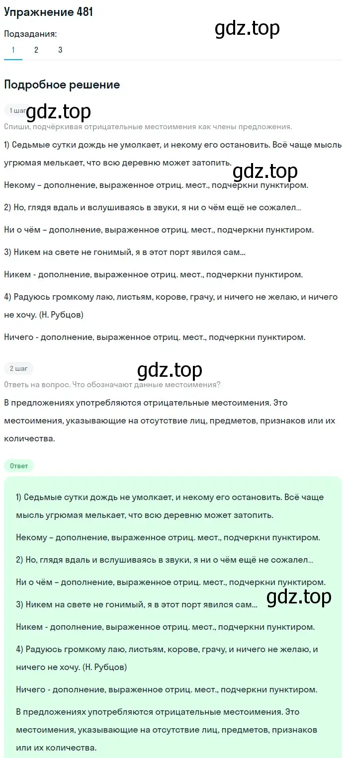 Решение номер 481 (страница 24) гдз по русскому языку 6 класс Разумовская, Львова, учебник 2 часть