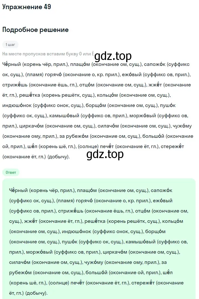 Решение номер 49 (страница 22) гдз по русскому языку 6 класс Разумовская, Львова, учебник 1 часть