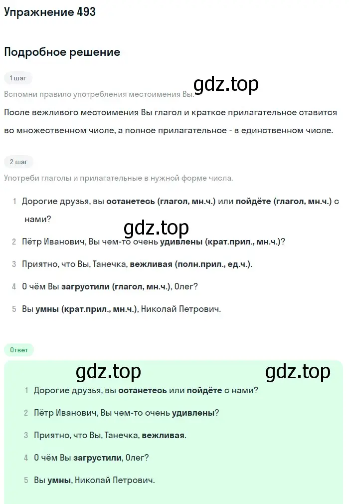 Решение номер 493 (страница 28) гдз по русскому языку 6 класс Разумовская, Львова, учебник 2 часть