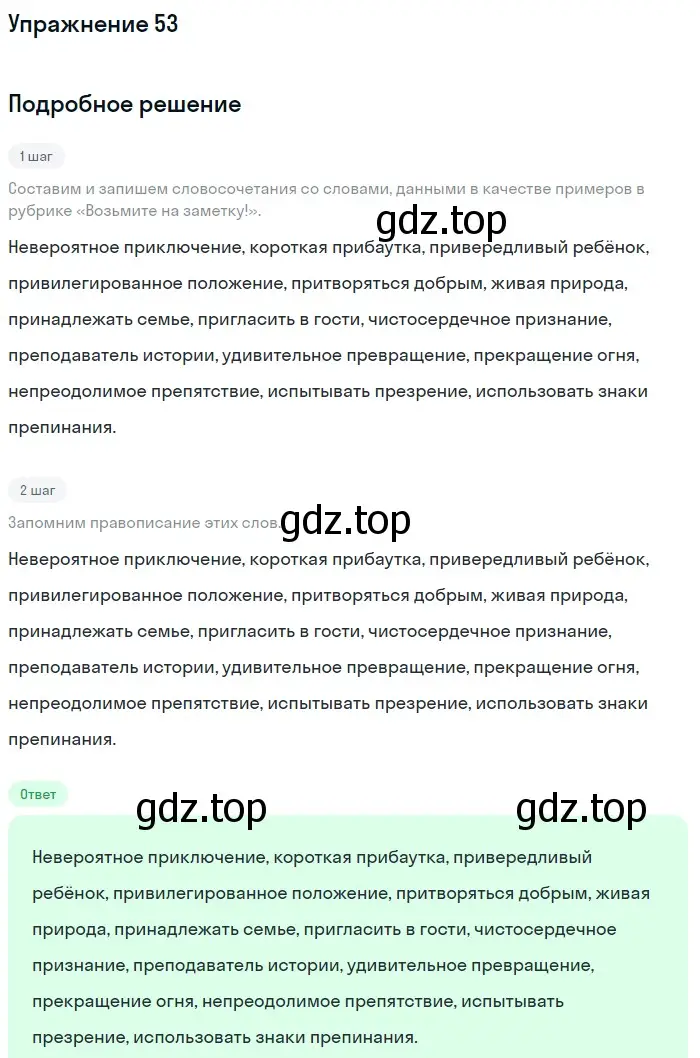 Решение номер 53 (страница 23) гдз по русскому языку 6 класс Разумовская, Львова, учебник 1 часть