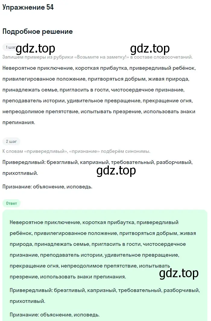 Решение номер 54 (страница 24) гдз по русскому языку 6 класс Разумовская, Львова, учебник 1 часть