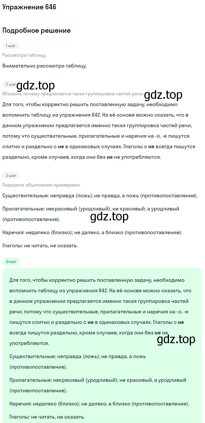 Решение номер 646 (страница 91) гдз по русскому языку 6 класс Разумовская, Львова, учебник 2 часть