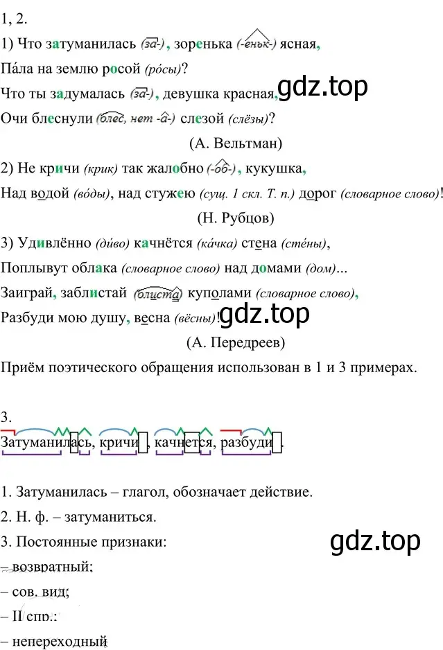 Решение 2. номер 190 (страница 74) гдз по русскому языку 6 класс Разумовская, Львова, учебник 1 часть